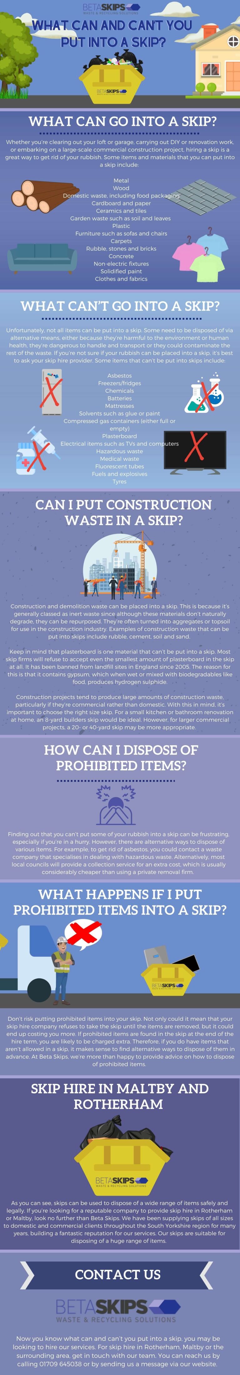 What can and can’t you put into a skip?